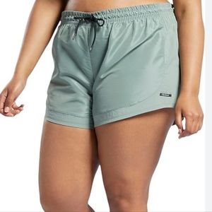 Reebok Core 10 AM Shiny Woven Harmony Green Shorts Women's Plus Size 4X